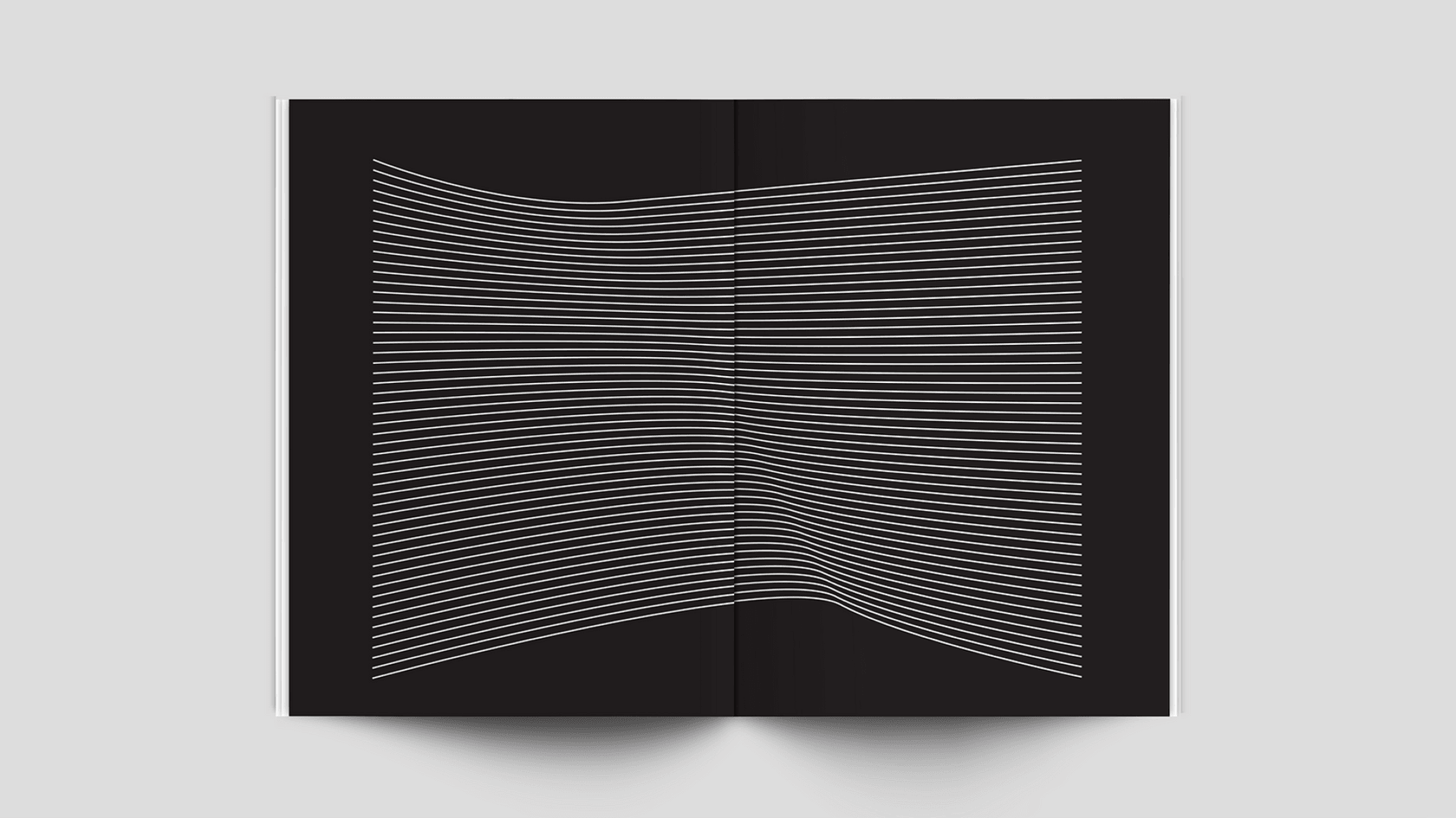Thin, wavy white lines on a black background, creating a visual illusion.